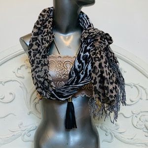 Boho Wild Child Animal Print Scarf Wrap